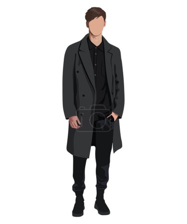 Stylish guy in fashionable and modern clothes on a white background. Vector illustration
