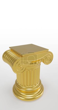 Photo for Greek column stand, Single Greek Column Isolated On White Background, 3D rendering. 3D illustration. - Royalty Free Image