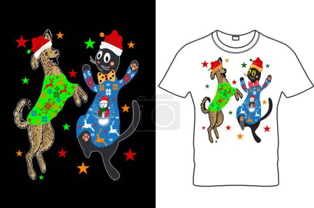 Téléchargez les photos : Pet Lover T-Shirt Design, Chemise de Noël drôle, Chemise de Noël drôle pour animaux de compagnie, Chemise pour animaux de compagnie, Chemise drôle pour animaux de compagnie, Chemise d'amour pour animaux de compagnie, Chemise moche de Noël. - en image libre de droit