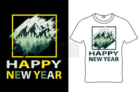 Ilustración de Diseño de camisetas de año nuevo, Camiseta de año nuevo feliz, Camiseta de año nuevo divertido, Camiseta de año nuevo feliz, Diseño de sublimación imprimible de regalo de año nuevo.. - Imagen libre de derechos