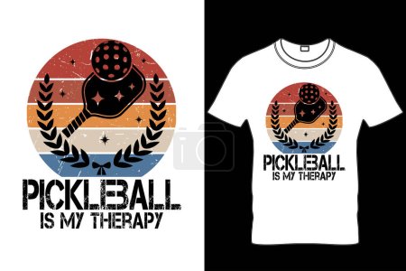 Illustration for Pickleball Is My Therapy Pickleball T Shirt Design, Funny Pickleball Shirt,Mens Pickleball Legend T Shirt, Funny Sarcastic Pickle Ball Lovers Paddle Tee for Guys, Eat Sleep Pickle Ball. - Royalty Free Image