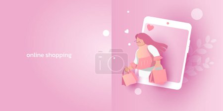 Photo for Online shopping via smartphone. - Royalty Free Image