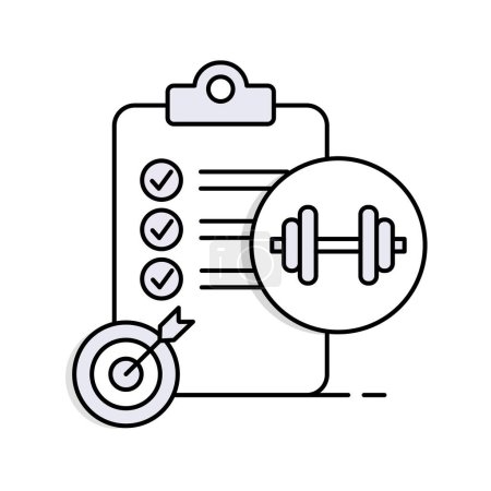 Illustration for Fitness Goals Icon - Achieving Your Fitness Goals. Perfect Editable Stroke Icon. - Royalty Free Image
