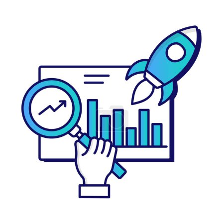 Illustration for Predictive Analytics Icon: Forecasting Future Trends - Royalty Free Image