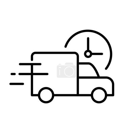 Fast delivery truck icon. Fast delivery truck icon, Express delivery symbol, Quick shipping truck logo, Speedy delivery van, Swift transportation icon, Expedited delivery truck graphic.