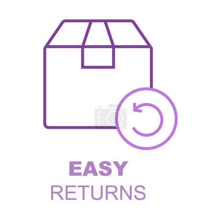 Illustration for Easy returns icon, simple returns symbol, Hassle-free returns emblem, convenient returns logo, Simple return process icon, user-friendly returns symbol, Effortless returns design, smooth returns logo. - Royalty Free Image