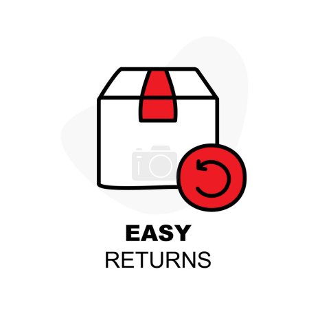 Illustration for Easy returns icon, simple returns symbol, Hassle-free returns emblem, convenient returns logo, Simple return process icon, user-friendly returns symbol, Effortless returns design, smooth returns logo. - Royalty Free Image