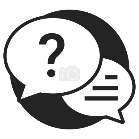 Icône Questions et réponses (Q & R) : Partage interactif des connaissances et résolution de problèmes Symbole