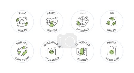 Ilustración de Símbolos circulares de reducción de residuos - Imagen libre de derechos