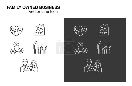 Illustration for Small Business Icons. Family Owned Ventures. Family Owned Business Icon Set. - Royalty Free Image