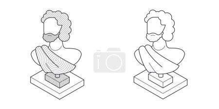 Illustration for Classical Masterpiece: Realistic Human Bust icon illustration. - Royalty Free Image