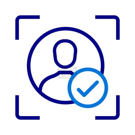Illustration for Identity verification, User authentication, Access Management, Role-based access control, User permissions, and Authorization protocols. Vector line icon with editable stroke. - Royalty Free Image