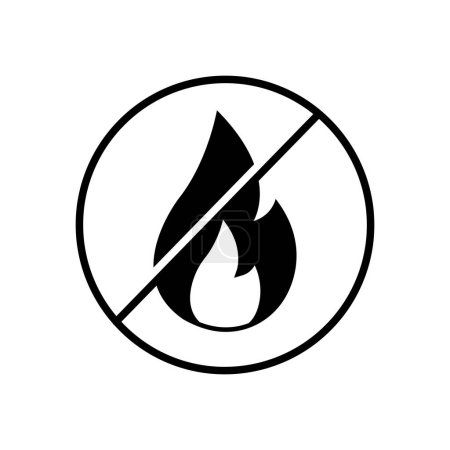 Illustration for Fire-resistant materials, non-combustible substances, flame-retardant products, fire safety, non-flammable chemicals vector icon. - Royalty Free Image