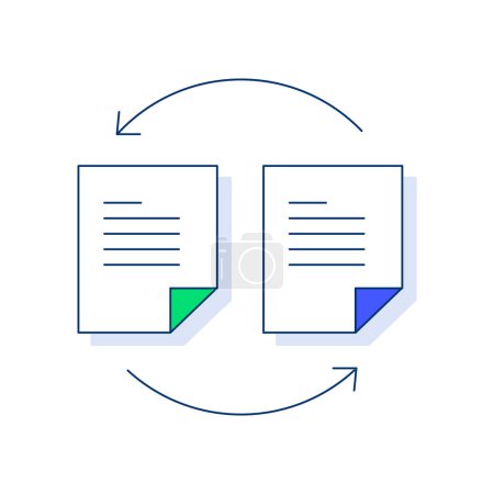 Illustration for Data Transfers GDPR Icon: Secure Information Flow. GDPR data transfer. - Royalty Free Image