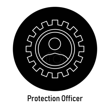 Illustration for Data Protection Officer GDPR Icon: Compliance Expert. - Royalty Free Image