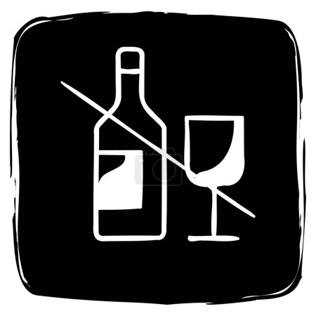Téléchargez les illustrations : Promouvoir les produits sans alcool avec cette icône. Symbole de soins doux et de choix responsables, ce graphique représente des produits exempts d'ingrédients à base d'alcool.. - en licence libre de droit
