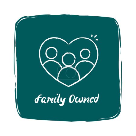 Illustration for Support family enterprises with this family-owned business emblem. A symbol of generational businesses, this graphic represents the dedication and heritage of family-owned companies. - Royalty Free Image