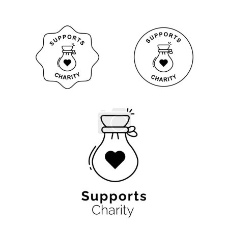 Illustration for Showcase your commitment to making a positive impact with this emblematic icon. It represents businesses and individuals who support charitable causes. Perfect for fundraisers, charity events, and socially responsible organizations. - Royalty Free Image