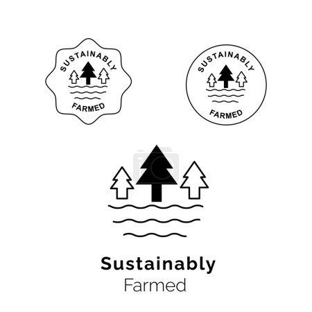 Téléchargez les illustrations : Promouvoir des pratiques agricoles durables avec ce badge emblématique. Elle symbolise une agriculture respectueuse de l'environnement et un engagement à préserver notre planète. Idéal pour les entreprises mettant en avant les méthodes d'agriculture durable. - en licence libre de droit