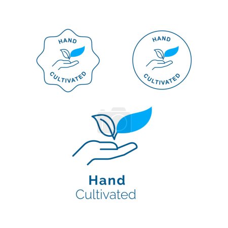 Illustration for Celebrate the art of hand cultivation with this emblematic icon. It signifies the care and dedication that goes into crafting exceptional products. Perfect for businesses and individuals passionate about hand-cultivated goods. - Royalty Free Image