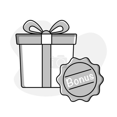 Téléchargez les illustrations : Icône bonus supplémentaire. Une icône cadeau avec un badge bonus supplémentaire pour représenter un cadeau ou une récompense qui est donné en plus de l'habituel ou prévu. - en licence libre de droit
