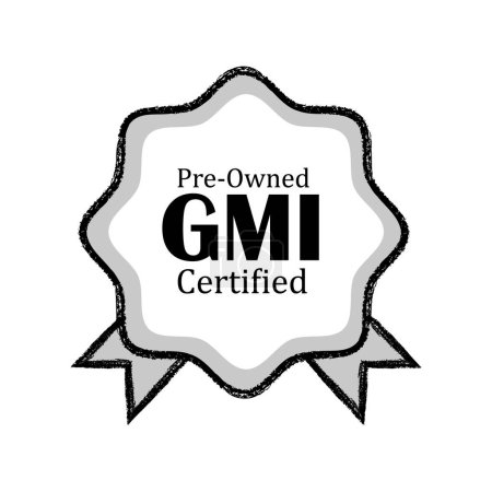 Illustration for Pre Owned GMI Certified Icon. An icon representing pre owned GMI certified equipment. This icon is a symbol of quality, reliability, and value. - Royalty Free Image