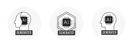 Illustration for AI-Generated Icon. Artificial Intelligence Symbol, Automated Content Graphic. - Royalty Free Image
