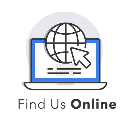Navigieren und finden Sie unsere Online-Präsenz. Finden Sie uns online, entdecken Sie unsere Präsenz, lokalisieren Sie uns virtuell, Online-Sichtbarkeit, Webpräsenz, Online-Entdeckung.