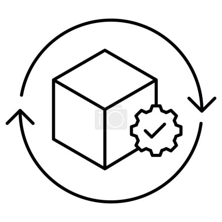 Optimiertes Workflow-Icon. Integration und Vollendung Ikone. Automatisiertes Prozess-Icon. Editierbares Schlaganfall-Symbol.