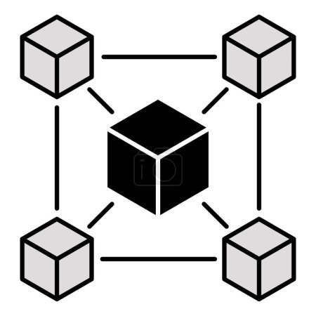 Universelles Verbindungssymbol, Interoperabilitätssymbol, Symbol für Datenaustausch, Symbol für kompatible Geräte. Editierbares Schlaganfall-Symbol.