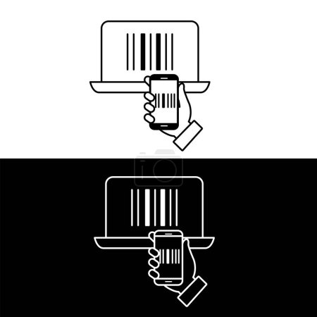 All in One Scanning. Universal Barcode Icon. Editable Stroke Icon.