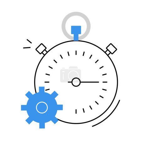 Illustration von Zeitmanagement-Symbolen. Efficient Time Management Graphic.Illustration zur Darstellung von Zeitmanagement-Techniken zur Produktivitätssteigerung und Aufgabenpriorisierung.