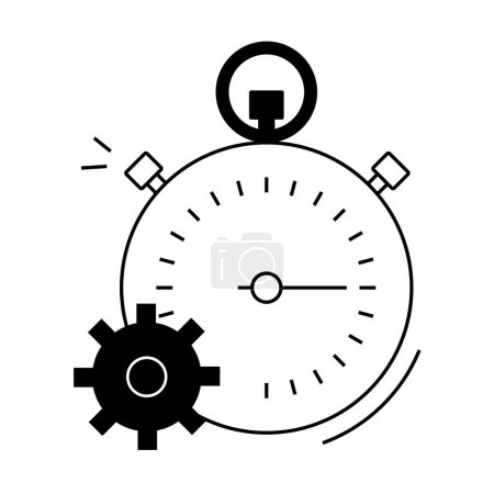 Icono de Gestión de Tiempo Ilustración. Gráfico eficiente de gestión del tiempo.Ilustración que describe las técnicas de gestión del tiempo para la mejora de la productividad y la priorización de tareas.