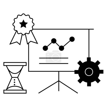 Quality Management Icon Illustration. Effective Quality Control System. Illustration representing quality management processes ensuring high standards and customer satisfaction. Editable Stroke.