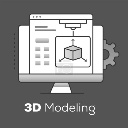 Illustration for 3D Modeling and Prototyping. Revolutionize product development with advanced 3D modeling and rapid prototyping, accelerating your path from concept to market success. - Royalty Free Image