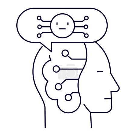 Illustration for Intent Insight: Deciphering User Intent for Tailored Solutions. Mind Reader: Advanced Intent Recognition for Seamless Interaction. Intent Recognition. Editable Stroke. - Royalty Free Image