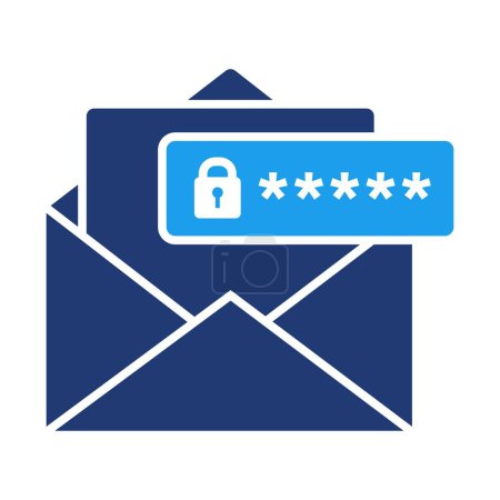 E-Mail einmaliges Passwort. Sicherer E-Mail-Zugang: OTP-Authentifizierung per E-Mail. Vektor-Symbol.