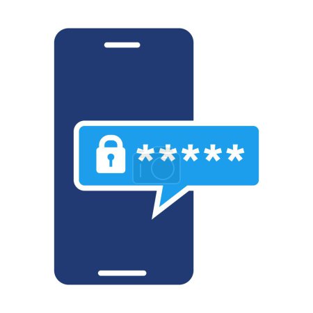 SMS contraseña de una sola vez. Seguridad de mensajes de texto: autenticación OTP basada en SMS. Icono del vector.