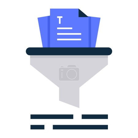Illustration for Text Summarization Icon. Information Digestion: Condensing large volumes of text into concise summaries for efficient understanding. - Royalty Free Image