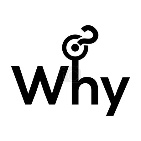 Suche nach Gründen: Warum Icon. Frage nach Gründen mit diesem "Warum" -Symbol, ideal zur Illustration von Neugier und Verständnis von Motiven.