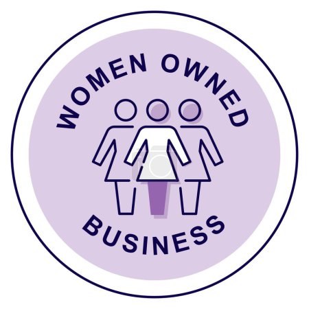 Empowering Entrepreneurship: Unternehmen in Frauenbesitz. Vektor-Abzeichen-Symbol.