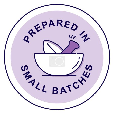 Artisanal Excellence: Prepared in Small Batches. Vector Badge Icon.