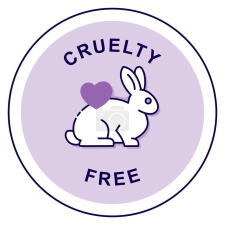 Illustration for Compassionate Care: Cruelty-Free. Vector Badge Icon. - Royalty Free Image