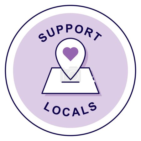 Community Connection: Locally Sourced. Vector Badge Icon.