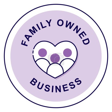Valores familiares: Empresa familiar. Icono de la insignia del vector.