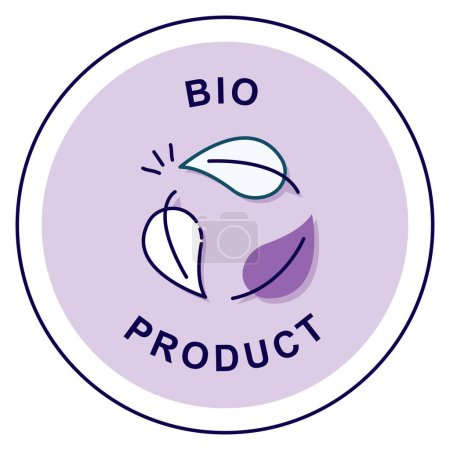 Natural Solutions: Bio Product. Vector Badge Icon.