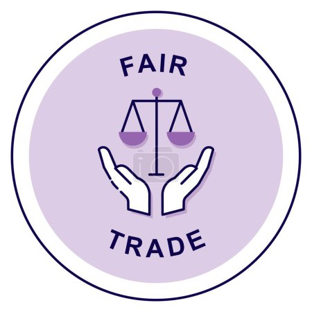 Ethischer Austausch: Fairer Handel. Vektor-Abzeichen-Symbol.