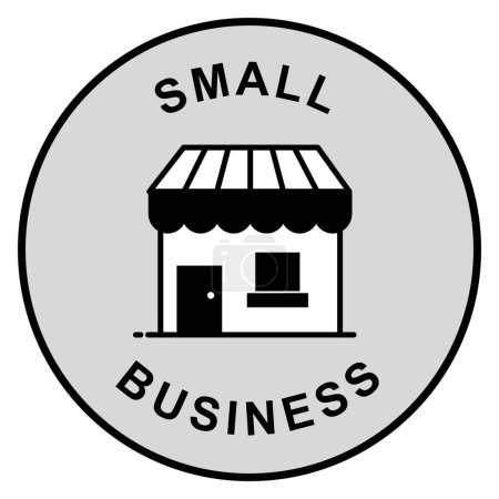 Illustration for Championing Local Commerce Badge Icon. Small Business - Royalty Free Image