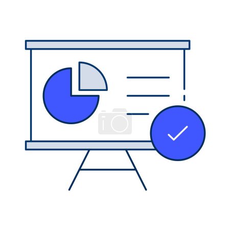 Illustration for Assess security knowledge with the presentation test icon, conducting tests and evaluations to gauge understanding and proficiency in security concepts and practices. - Royalty Free Image