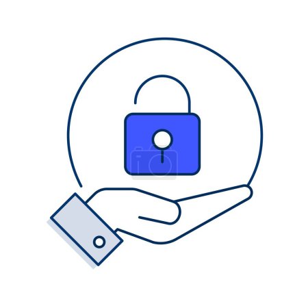 Illustration for Secure privileged access with the PAM icon, implementing controls and protocols to manage and monitor privileged accounts and prevent unauthorized access. - Royalty Free Image